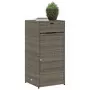 Armadietto Portaoggetti Giardino Grigio 55x55x111cm Polyrattan