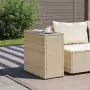 Tavolino da Giardino Piano Vetro Beige 58x27,5x55 cm Polyrattan