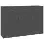 Credenza Grigia 110x30x75 cm in Legno Multistrato