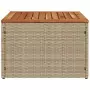 Tavolo da Giardino Beige 55x55x37 cm Polyrattan e Legno Acacia