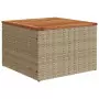 Tavolo da Giardino Beige 55x55x37 cm Polyrattan e Legno Acacia