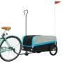 Rimorchio da Bici Nero e Blu 45 kg in Ferro