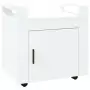 Carrello Scrivania bianco lucido 60x45x60 cm Legno Multistrato