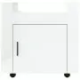 Carrello Scrivania bianco lucido 60x45x60 cm Legno Multistrato