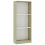 Libreria a 3 Ripiani Bianco e Sonoma 40x24x108cm in Multistrato