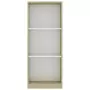 Libreria a 3 Ripiani Bianco e Sonoma 40x24x108cm in Multistrato