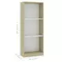 Libreria a 3 Ripiani Bianco e Sonoma 40x24x108cm in Multistrato