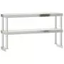 Ripiano per Tavolo da Lavoro 2 Piani 110x30x65 cm Acciaio Inox