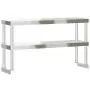 Ripiano per Tavolo da Lavoro 2 Piani 110x30x65 cm Acciaio Inox