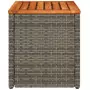 Tavolini Giardino 2pz Grigi 55x34x37 Polyrattan Legno Massello