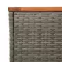 Tavolini Giardino 2pz Grigi 55x34x37 Polyrattan Legno Massello