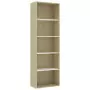 Libreria 5 Ripiani Bianco Rovere Sonoma 60x30x189cm Multistrato