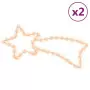 Figure Natalizie Stelle Comete 48 LED 2pz Bianco Caldo 65x28 cm