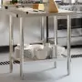 Tavolo Lavoro Cucina con Paraschizzi 82,5x55x93cm Acciaio Inox