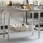 Tavolo Lavoro Cucina con Paraschizzi 110x55x93cm Acciaio Inox