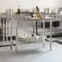 Tavolo Lavoro Cucina con Paraschizzi 110x55x93cm Acciaio Inox