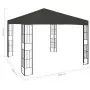 Gazebo con Stringa di Luci LED 3x3 m Antracite