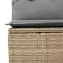 Divano Angolare da Giardino con Cuscini Beige in Polyrattan