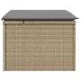 Sgabello Giardino con Cuscino Beige 55x55x37 cm in Polyrattan