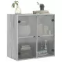 Mobile a Muro con Ante in Vetro Grigio Sonoma 68x37x68,5 cm