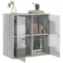 Mobile a Muro con Ante in Vetro Grigio Sonoma 68x37x68,5 cm