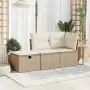 Sgabello Giardino con Cuscino Beige 55x55x37 cm in Polyrattan