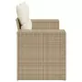 Divano da Giardino con Cuscini a 2 Posti Beige in Polyrattan