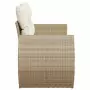 Divano da Giardino con Cuscini a 2 Posti Beige in Polyrattan