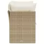 Divano da Giardino con Cuscini a 2 Posti Beige in Polyrattan