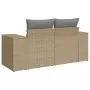 Divano da Giardino con Cuscini a 2 Posti Beige in Polyrattan