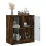 Mobile con Ante in Vetro Rovere Fumo 68x37x75,5 cm