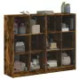 Libreria Ante Rovere Fumo 136x37x109 cm in Legno Multistrato