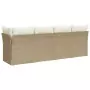 Divano da Giardino con Cuscini a 4 Posti Beige in Polyrattan