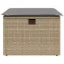 Sgabello Giardino con Cuscino Beige 55x55x37 cm in Polyrattan