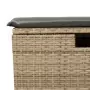 Sgabello Giardino con Cuscino Beige 55x55x37 cm in Polyrattan