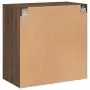 Mobile a Muro con Ante in Vetro Rovere Marrone 68x37x68,5 cm