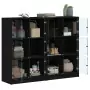 Libreria con Ante Nera 136x37x109 cm in Legno Multistrato