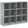 Libreria Ante Grigio Cemento 136x37x109 cm in Legno Multistrato