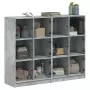 Libreria Ante Grigio Cemento 136x37x109 cm in Legno Multistrato