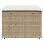 Sgabello Giardino con Cuscino Beige 55x55x37 cm in Polyrattan