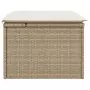 Sgabello Giardino con Cuscino Beige 55x55x37 cm in Polyrattan