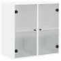 Mobile a Muro con Ante in Vetro Bianco 68x37x68,5 cm