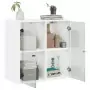 Mobile a Muro con Ante in Vetro Bianco 68x37x68,5 cm