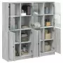 Libreria Ante Grigio Sonoma 136x37x142 cm in Legno Multistrato