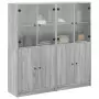 Libreria Ante Grigio Sonoma 136x37x142 cm in Legno Multistrato