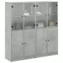 Libreria Ante Grigio Cemento 136x37x142 cm in Legno Multistrato