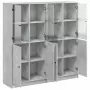 Libreria Ante Grigio Cemento 136x37x142 cm in Legno Multistrato