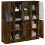 Libreria Ante Rovere Fumo 136x37x142 cm in Legno Multistrato