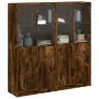 Libreria Ante Rovere Fumo 136x37x142 cm in Legno Multistrato