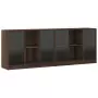 Libreria con Ante Rovere Marrone 204x37x75 cm Legno Multistrato